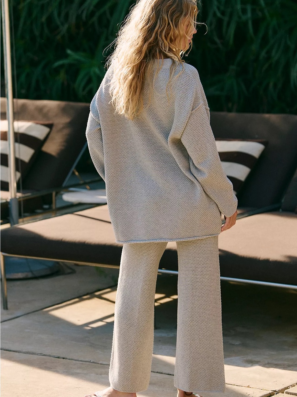 Free People Beach Button-Front Scoop Henley Hailee Sweater in Heather Gray - Picture 3 of 10